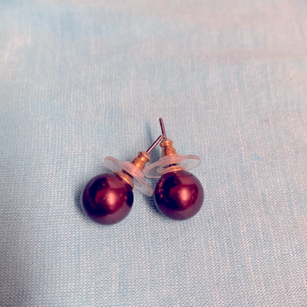 Brownish costume earrings